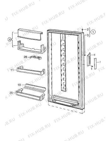 Взрыв-схема холодильника Electrolux ER3316C - Схема узла Door 003